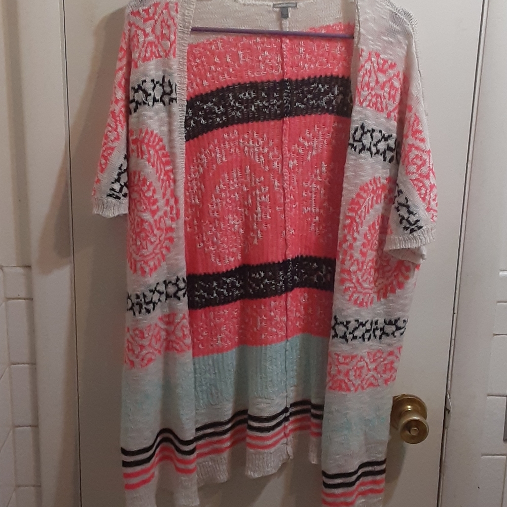 Neon pink knitted cardigan